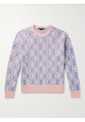 Acne Studios - Katch Jacquard-Knit Wool and Cotton-Blend Sweater - Men - Pink - XS