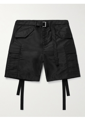Sacai - Wide-Leg Belted Nylon Cargo Shorts - Men - Black - 1