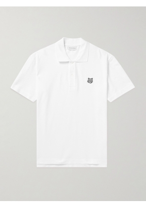 Maison Kitsuné - Logo-Appliquéd Cotton-Piqué Polo Shirt - Men - White - XS