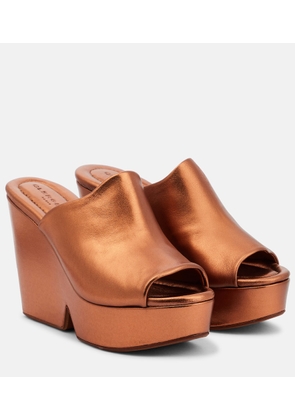Clergerie Dolcy metallic leather platform mules