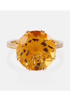 Ileana Makri 18kt yellow gold ring with orange citrine and diamonds
