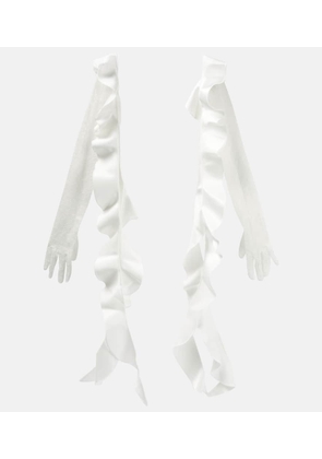 David Koma Lace gloves with ruffles