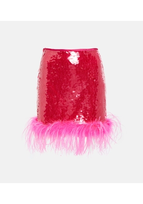 Giuseppe di Morabito Sequined feather-trimmed miniskirt