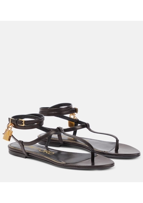 Tom Ford Padlock leather thong sandals