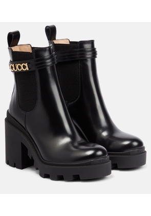 Gucci Logo leather Chelsea boots