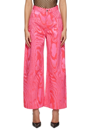 Marques Almeida Pink Wide-Leg Trousers
