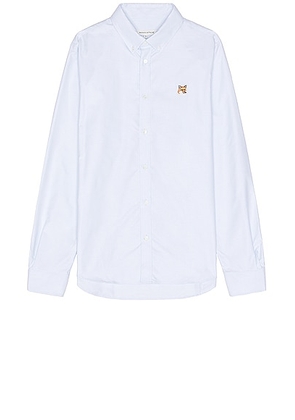 Maison Kitsune Button Down Classic Shirt in Light Blue - Blue. Size 44 (also in ).