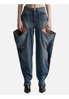 Crystal Embellished Slit Jeans