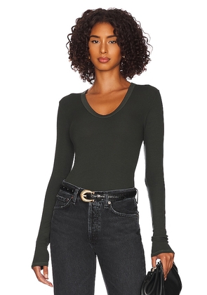Enza Costa Silk Rib Fitted Top in Black. Size M, S.