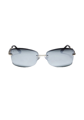 dime optics X Alondra Dessy A Vibe Sunglasses in Metallic Silver.