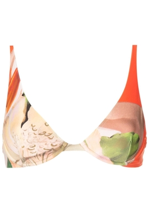 Lenny Niemeyer floral-print triangle bikini - Orange