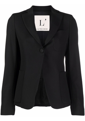 L'Autre Chose long sleeved stretch-design blazer - Black