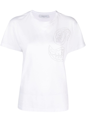 Fabiana Filippi bead-embellished cotton T-shirt - White