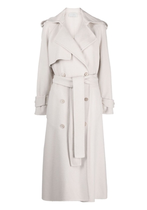 Antonelli double-breasted belted-waist coat - Neutrals