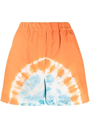 MSGM tie-dye print track shorts - Orange