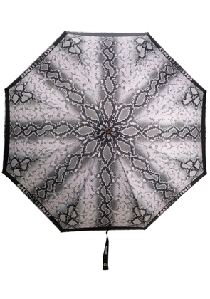 Moschino logo-edge snakeskin-print umbrella - Black