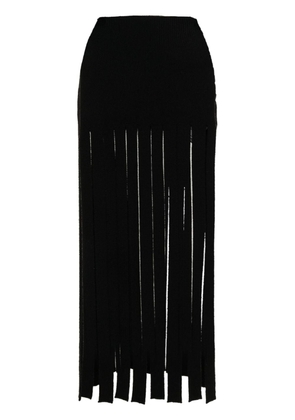 Alanui Fair Winds fringed maxi skirt - Black