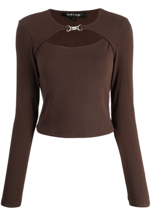 tout a coup buckled cut-out crop top - Brown