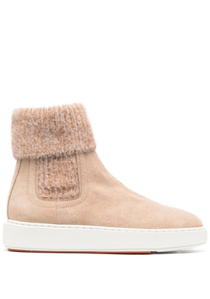 Santoni knitted-panel ankle boots - Neutrals