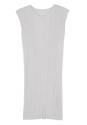Pleats Please Issey Miyake sleeveless thigh-length pleated dress - Grey