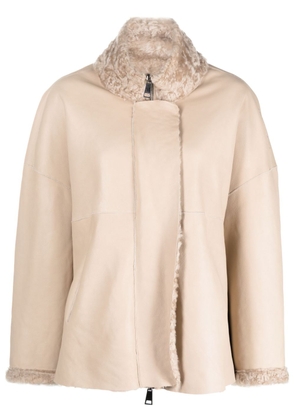 Giorgio Brato zip-up reversible shearling jacket - Neutrals