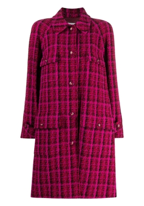 CHANEL Pre-Owned 1995 logo-buttons four-pocket tweed coat - Multicolour