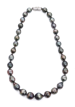 Mikimoto pre-owned black pearl long necklace