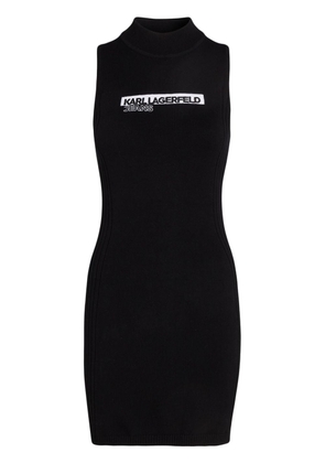 Karl Lagerfeld Jeans logo-embroidered knitted dress - Black