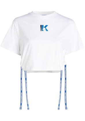 Karl Lagerfeld Jeans logo-print ruched-detail T-shirt - White