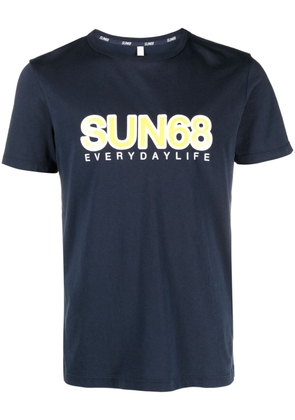 Sun 68 logo-print cotton T-shirt - Blue