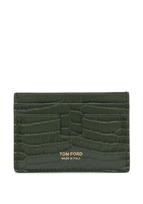 TOM FORD embossed-crocodile leather cardholder - Green