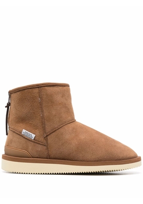 Suicoke shearling-lined suede ankle boots - Brown