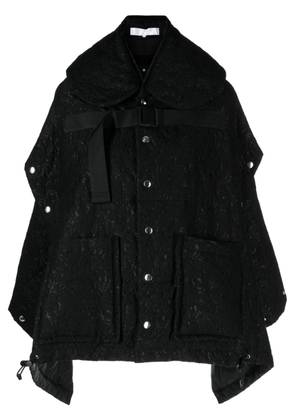 Comme des Garçons TAO floral-jacquard cotton-blend cape - Black