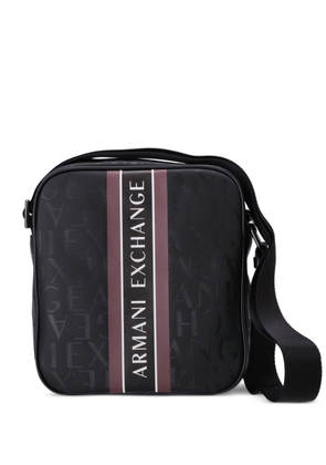 Armani Exchange logo-print messenger bag - Black