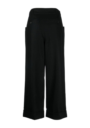 Margaret Howell button-fastening wool cropped trousers - Black