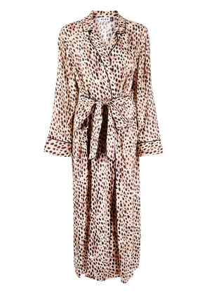 Rixo Marta leopard midi robe - Brown