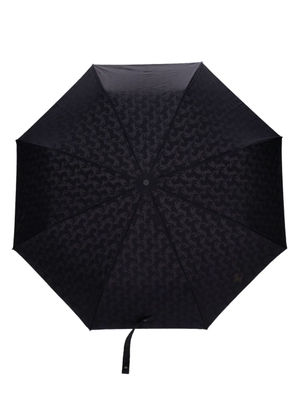 Ferrari monogram-pattern leather-handle umbrella - Blue