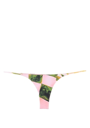 Louisa Ballou abstract-pattern bikini bottoms - Pink