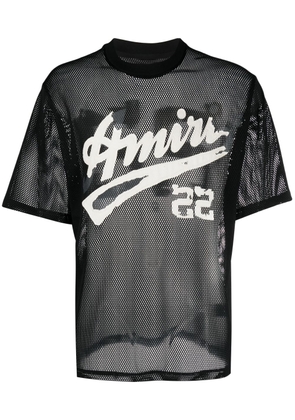 AMIRI logo-print mesh T-shirt - Black