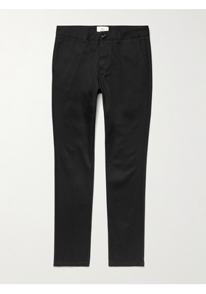 AMI PARIS - Slim-Fit Tapered Cotton-Gabardine Trousers - Men - Black - S