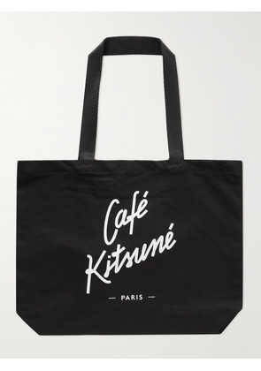 Café Kitsuné - Logo-Print Cotton-Canvas Tote Bag - Men - Black
