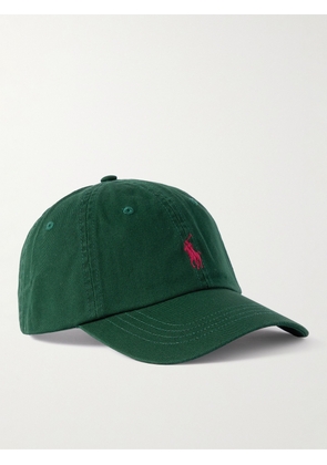 Polo Ralph Lauren - Logo-Embroidered Cotton-Twill Baseball Cap - Men - Green