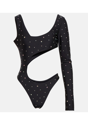 Alessandra Rich Embellished cutout swimsuit