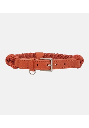 Loro Piana Leather and cashmere dog collar