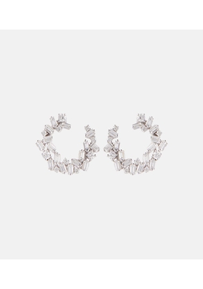 Suzanne Kalan Chloé 18kt white gold hoop earrings with diamonds