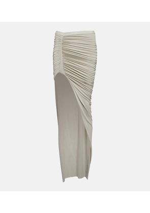Rick Owens Ruched jersey maxi skirt
