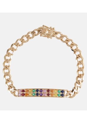 Sydney Evan ID Bar 14kt gold chain bracelet with diamonds