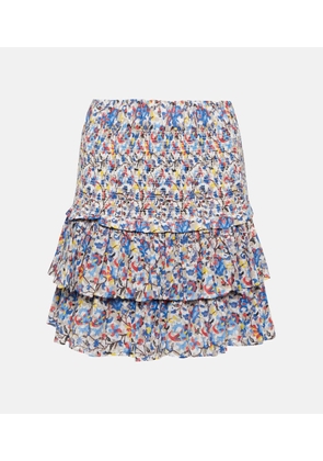 Marant Etoile Naomi smocked cotton miniskirt