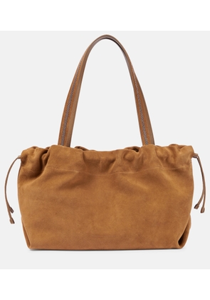 Brunello Cucinelli Leather-trimmed suede tote bag