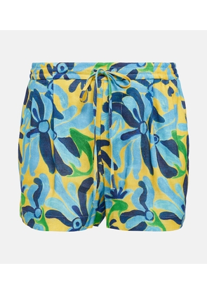 Marni Printed linen-blend shorts